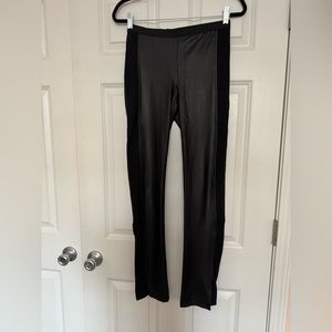 BCBG MAXAZRIA Black Leggings with Faux Leather Accents Size M